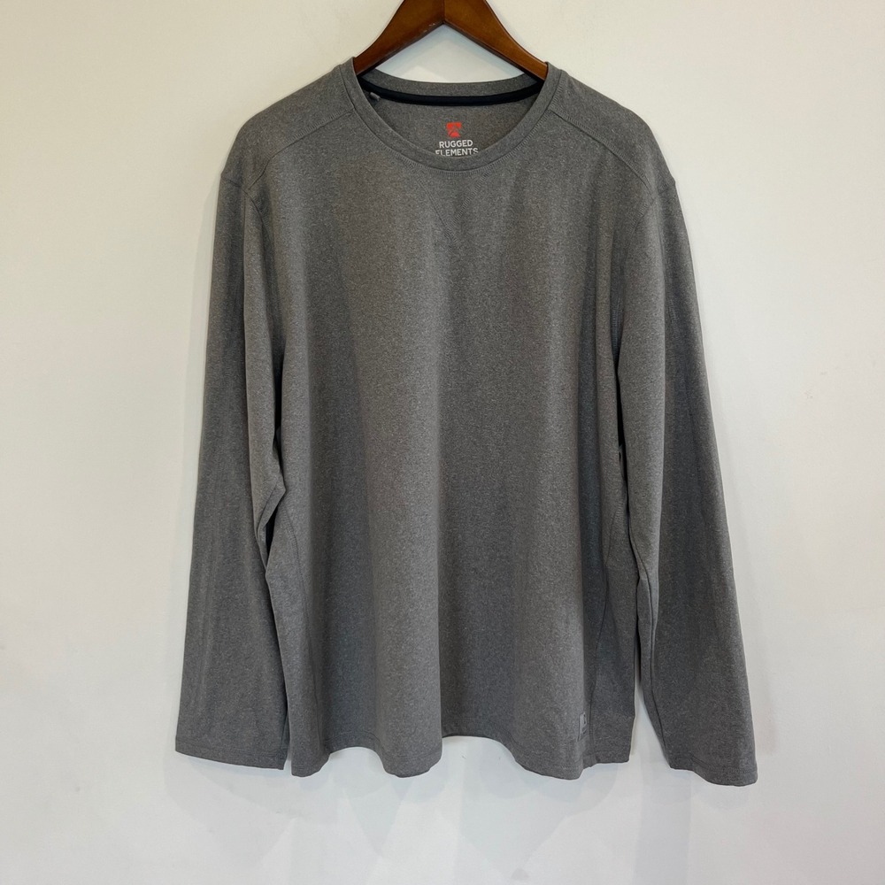 Rugged Elements Mens XXL Gray Long Sleeve Utility Performance T-Shirt 1632403
